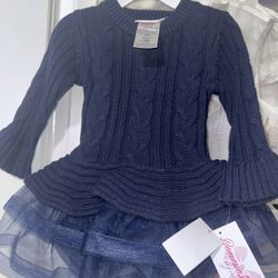 Bonnie Jean Knit Sweater Dress with Tutu Skirt