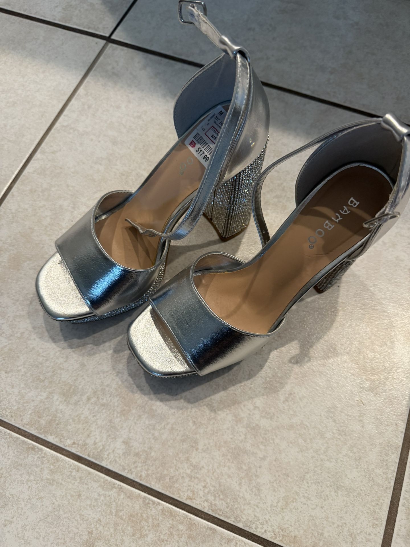 Silver Party High Heels Size 6