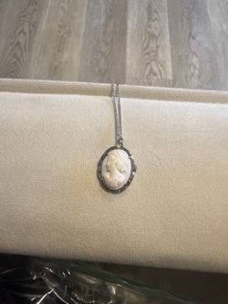 Vintage Silver Cameo Necklace