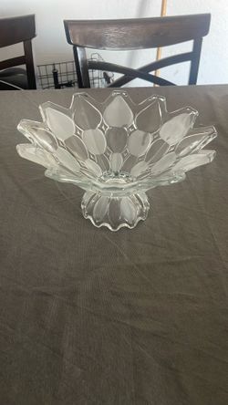 Antique Vintage Glass Decorative Fruit Punch Bowl