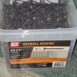 Grip Rite  Drywall Screws #6 X 2" Coarse Thread 25 Pound Open