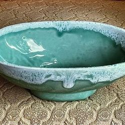 1950s S.G.I. USA Pottery Footed Pedestal Planter, Rare Seafoam
