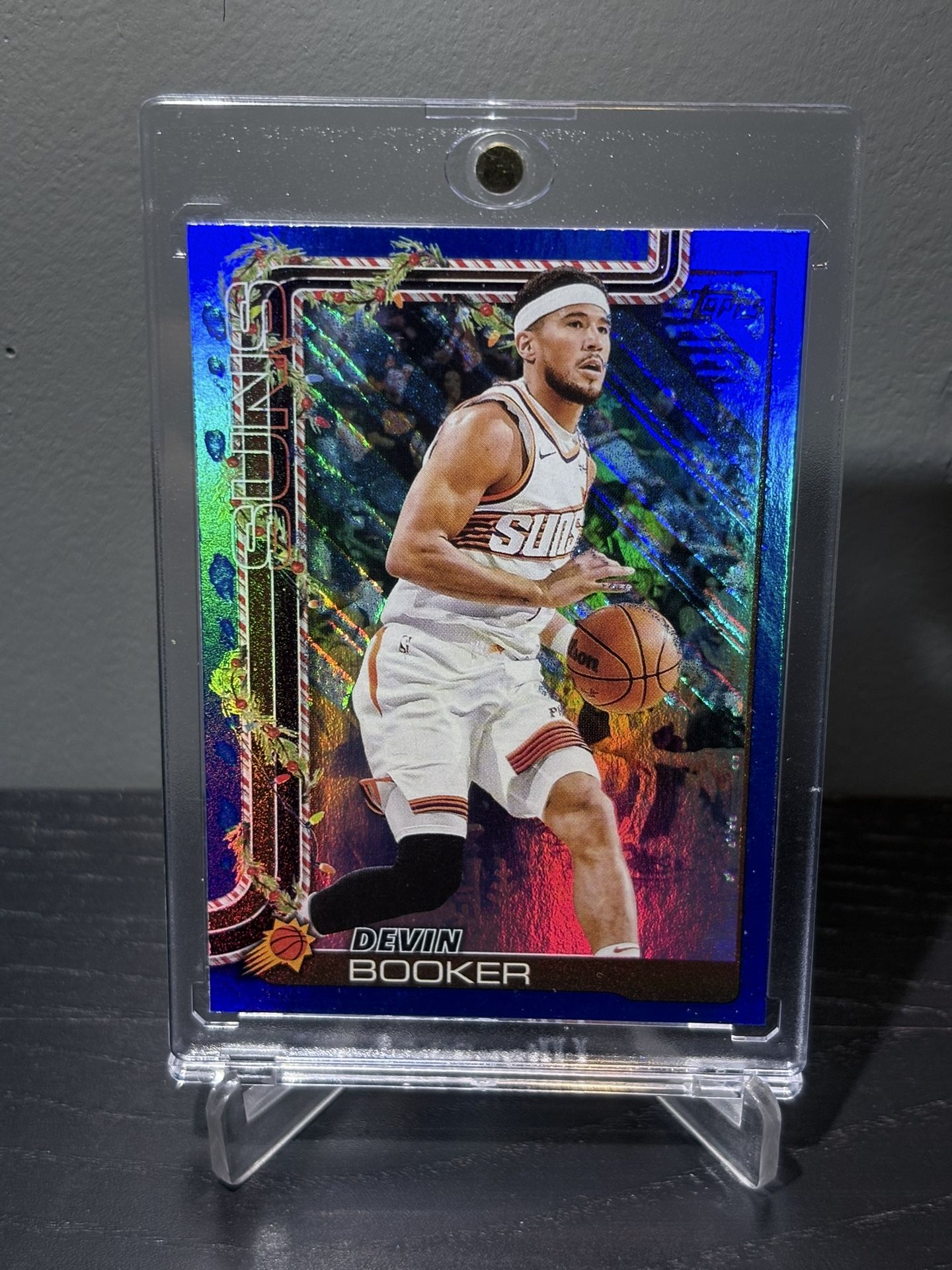 H124 Devin Booker 2025-26 Topps Holiday - Blue Metallic Glitter Holiday
