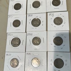 12 buffalo nickels $15 each