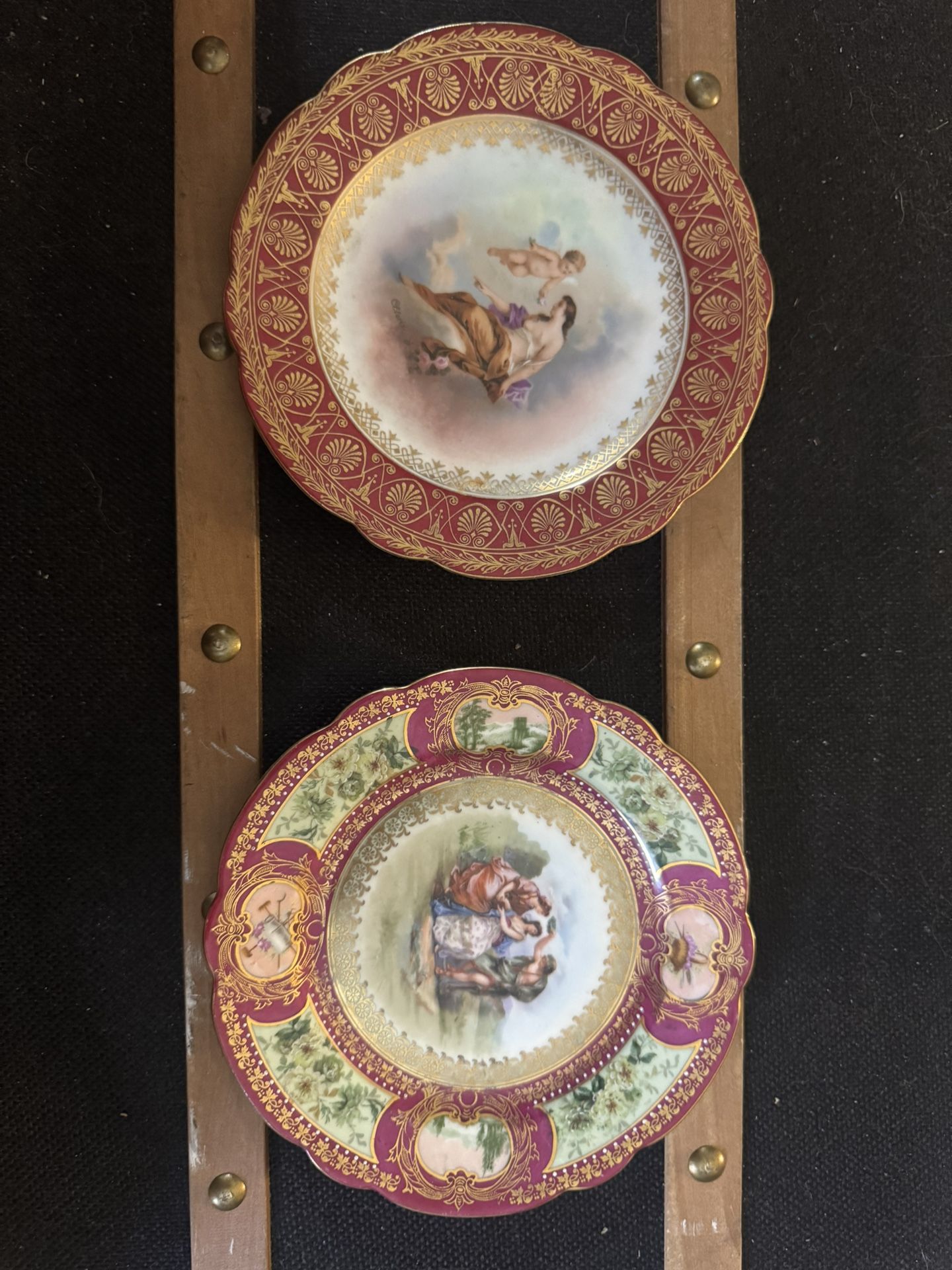 Antique Ackermann & Fritze Porcelain Hand Painted Scalloped "Artemis" Plate,