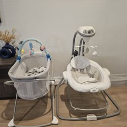 Graco Swing And Fisher Price BASSINET, Only Used A Couple Times LIKE NEW! TAKE BOTH FOR $60 OR $35 EACH.