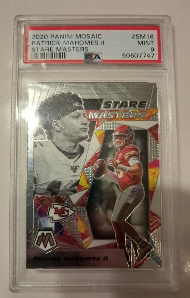 2020 Panini Mosaic Patrick Mahomes II Stare Masters Silver Graded PSA Mint 9
