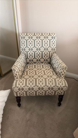 Upholstered Accent Chair with Geometric Pattern