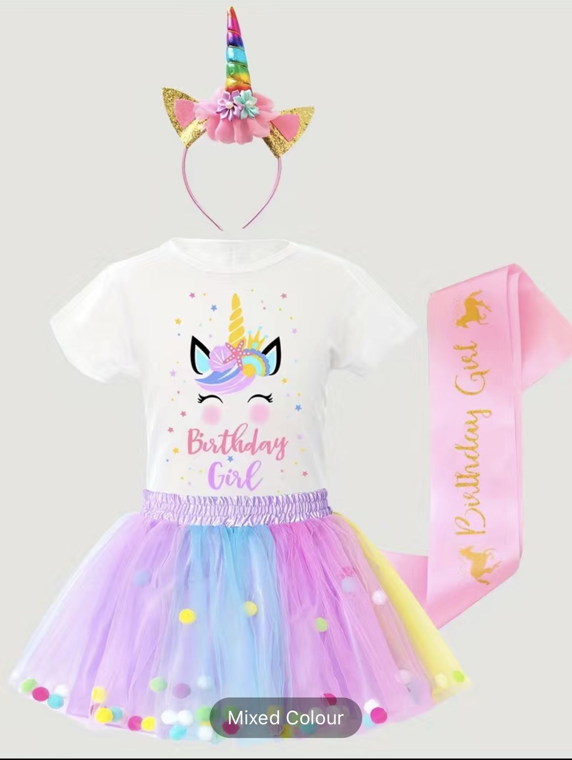 Unicorn Birthday Girl Outfit 