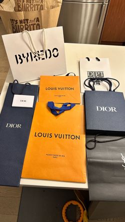 Authentic Designer Shopping Bag Lot: Louis Vuitton, Dior, YSL, Byredo + Diptyque -