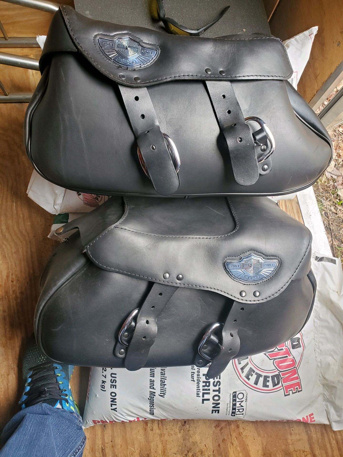 Saddle Bags Taken Off 100th Anniversary Softail Harley-Davidson 2003 With All The Mounting Parts