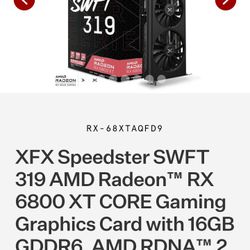 XFX Speedster SWFT 319 AMD Radeon RX 6800 XT 16GB