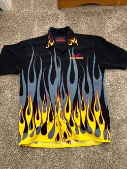 Flame button up shirt