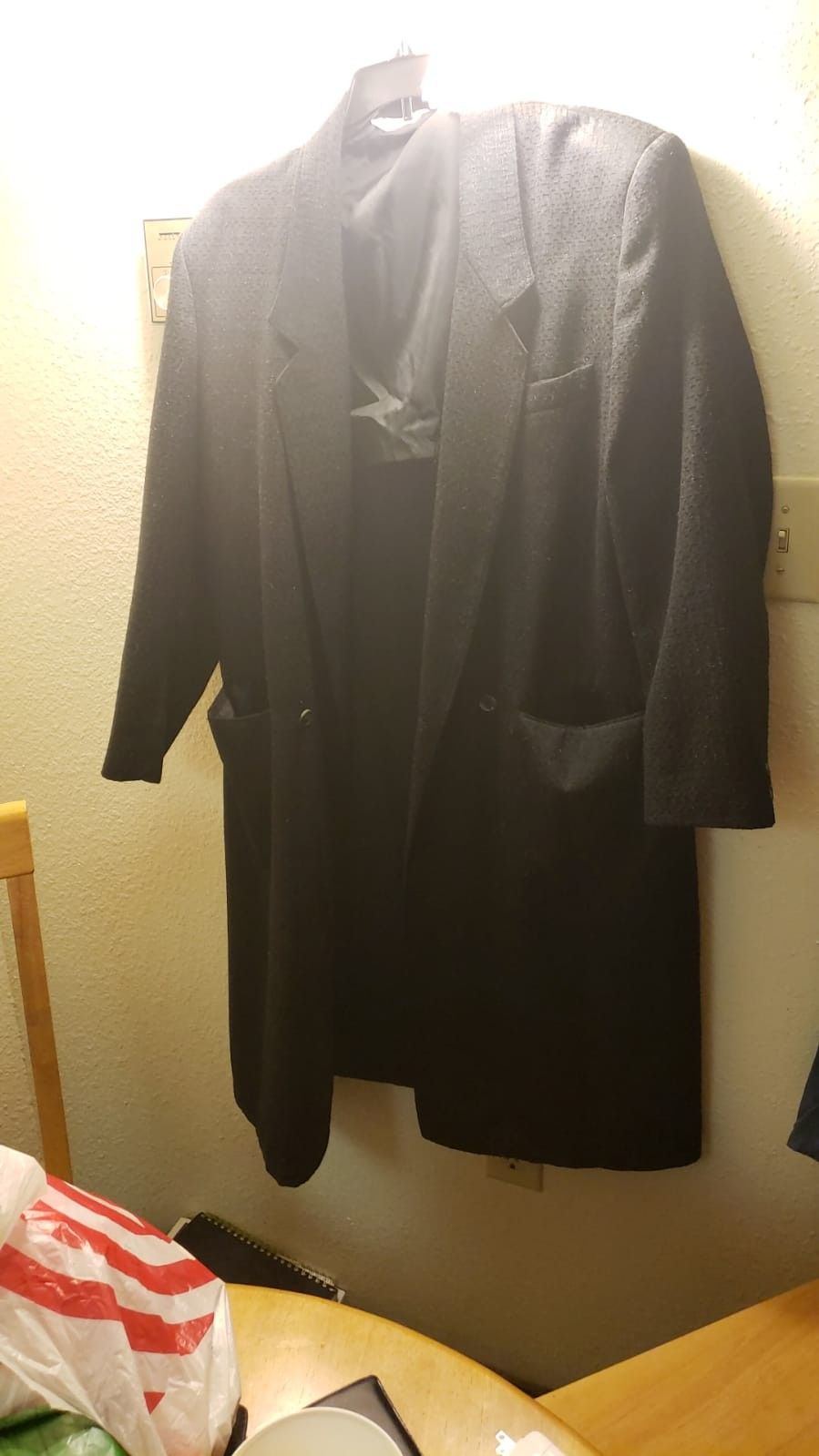 Gabardina negra para hombre,talla large