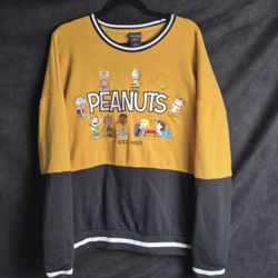 Peanuts Mens Box Lunch Multi-Character Panel Crewneck Multicolor Size Large