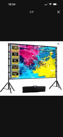Brand new in box Florascent 150" Projector Screen with Stand, 16:9 4K HD Portable Outdoor Projector Movie Screen for Home Backyard Theater