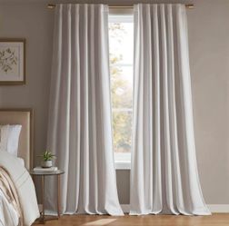 Madison Park Karien Room Darkening Curtain Panels Set of 2 White Polyester 52 in. W x 84 in. L