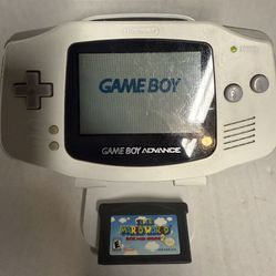 Nintendo Gameboy Advance Arctic White With Super Mario World 2 