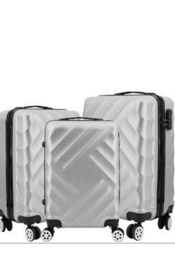 3 pieces Luggage sets Hardside  Trunk with Spinner Wheels, Red , pink,Selver , Golden Rose and Gray 