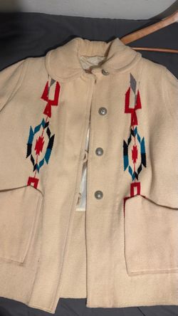 Vintage 40s Chimayo Wool Jacket: Southwest Arts & Crafts Santa Fe Coat Size M/L