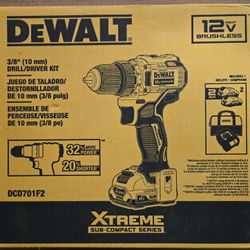 Brand New - Dewalt Xtreme 12v Cordless Drill Kit