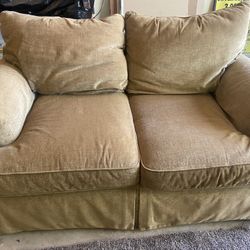 Loveseat Couch, 2 Leather Recliners