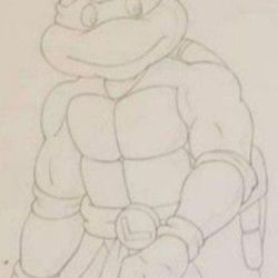 Rare Authentic Teenage Mutant Ninja Turtles Production Animation Drawing Of Leonardo TMNT - Vintage - Original - Cartoon Series -  80's Animated Show