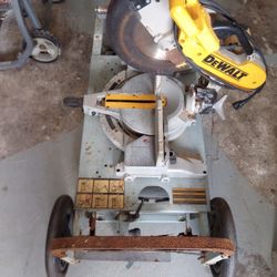 12" DeWalt Chop Saw With Ridgid Wheel Stand. 