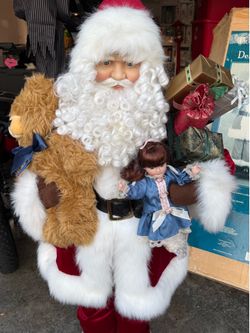 Vintage Traditions Deluxe Santa 47” Velvet Christmas Decor Display