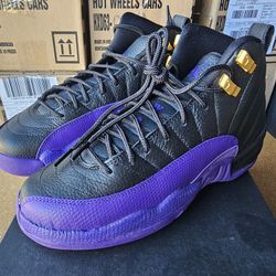 Nike Air Jordan 12 Retro XII Black Purple 153265-057 sz. 6Y Women's 7.5 DS New