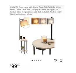 Brand new Floor Lamp with Round Table