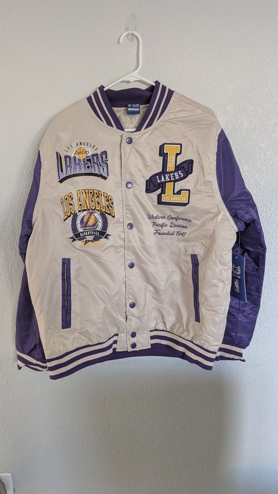 New Los Angeles Lakers Jacket Bomber Varsity NBA Jacket Size Large