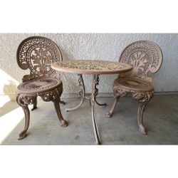 Cast Iron Bistro Table and Chair Set