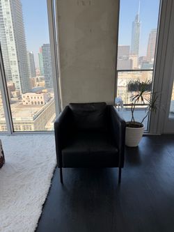 Black Leather Accent Chair
