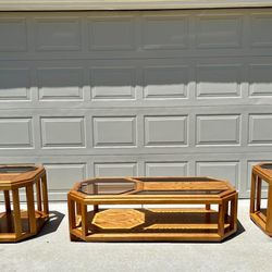 3-Piece MCM Living Room Table Set (Coffee Table + 2 End Tables) 