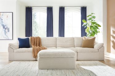 Fannin Ivory 4-Piece Sectional with Ottoman