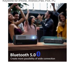 Crenova WiFi Projector with Bluetooth,170 ANSI Lumen Home Projector, Portable Mini DLP Projector 1080p Supported with 7000 mAh Built-in Battery & ±45°