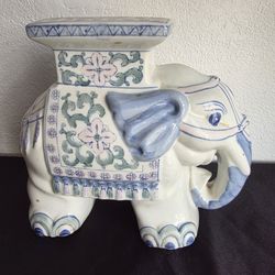 Vintage Porcelain Elephant Plant Stool