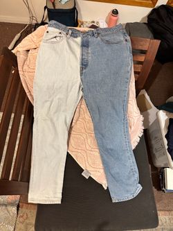 Two-Tone Colorblock Denim Jeans