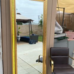 Elegant Mirror 6.4 Ft Mirror And  a Elegant Leather Office Chair 