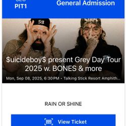 $uicideboy$ Early Entry VIP concert ticket