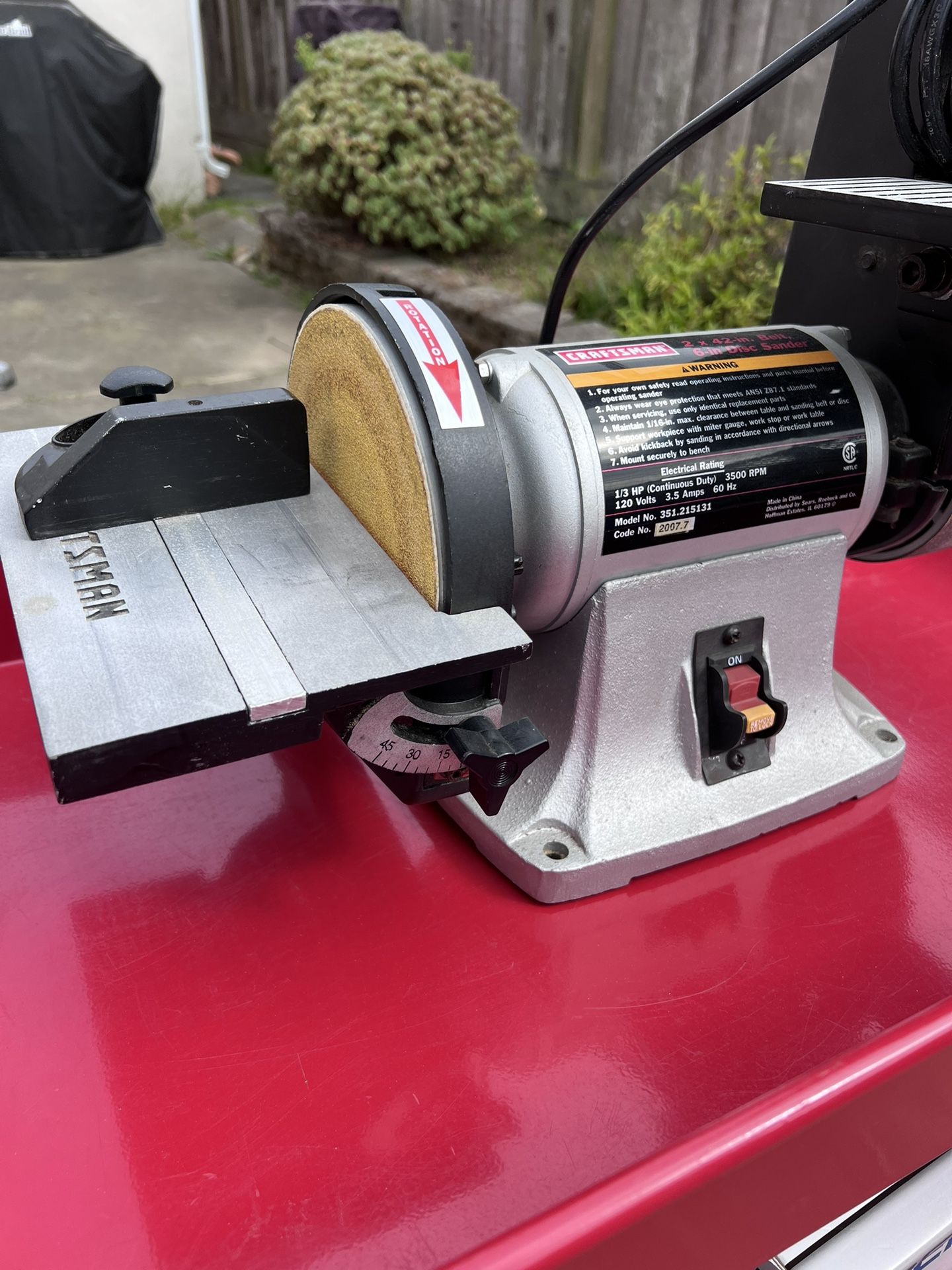 Craftsman belt disc sander discount