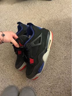 Air Jordan 4 “Raptors” Style Sneakers – Black/Red/Blue