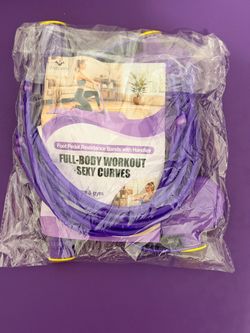 Wysperix Foot Pedal Resistance Bands with Handles, 6-Tube 9.05, Purple