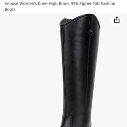 Vepose Women's Knee High Boots 956 Zipper Tall Fashion Boots