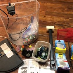 3 Gallon Mini Bow Aquarium Tank Extra Filters 