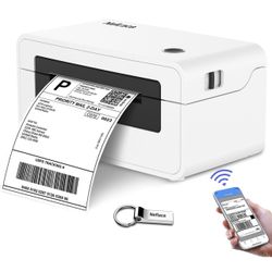 NefLaca Bluetooth Thermal Label Printer,High Speed 4x6 USB Shipping Label Printer Commercial Direct Thermal Label Maker Bluetooth Support Windows Ipad