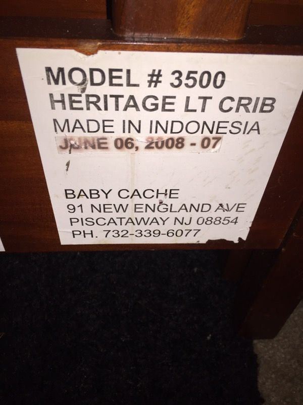 Baby Cache Heritage model 3500 Crib for Sale in Summerville SC OfferUp