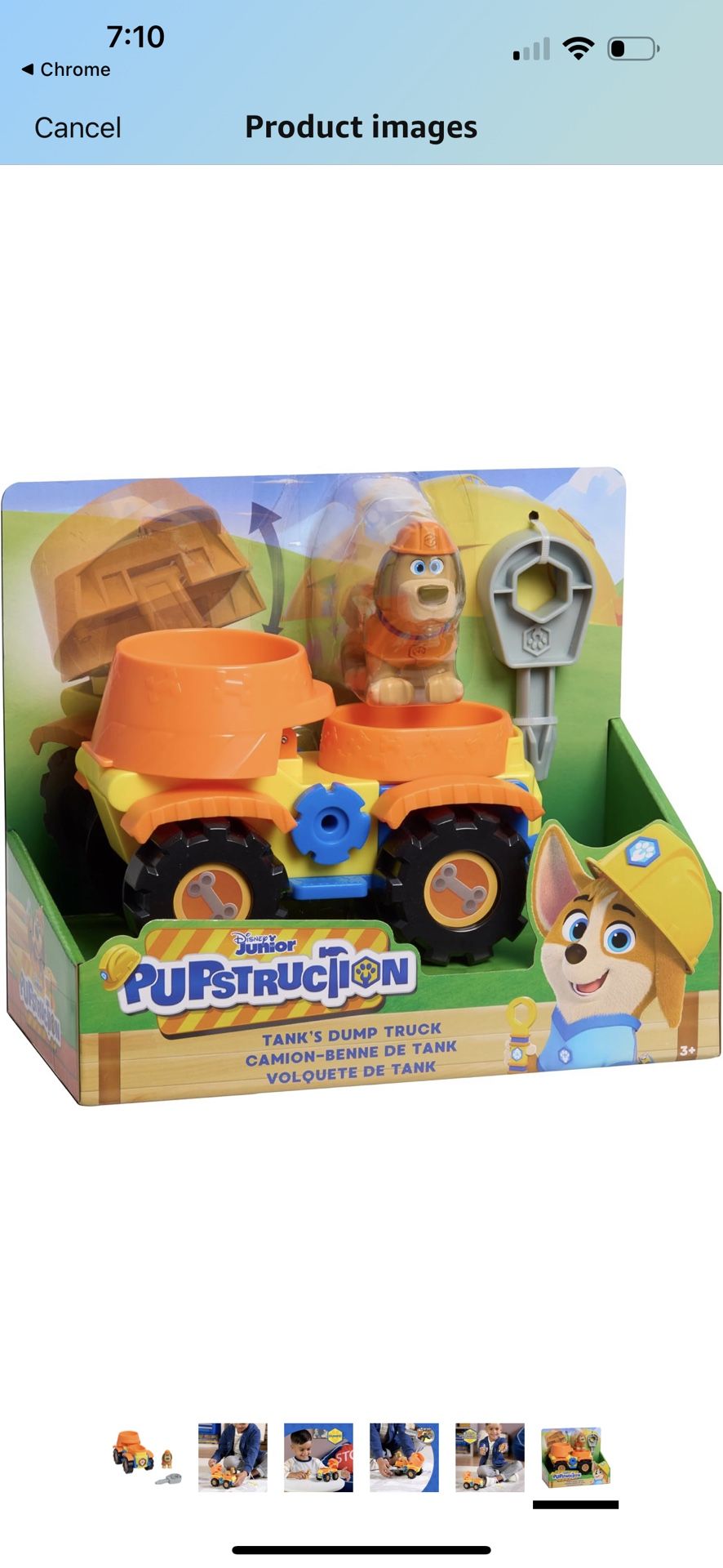 Just Play Disney Junior Pupstruction Tank’s Dump Truck 3-Piece Figure and Vehicle Set, Orange, Dog, Kids Toys for Ages 3 Up