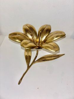 Vintage Brass Lotus Flower Ashtray 6 Removable Petals Mid Century Decor